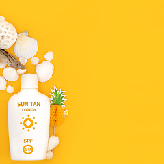 Image showing Suntan Lotion Factor Fifty Skincare Protection  