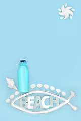 Image showing Suntan Lotion for Summer Beach Skincare