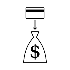 Image showing Credit Card With Arrow To Money Bag Icon