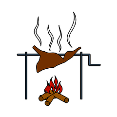 Image showing Icon Of Roasting Meat