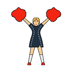 Image showing American Football Cheerleader Girl Icon