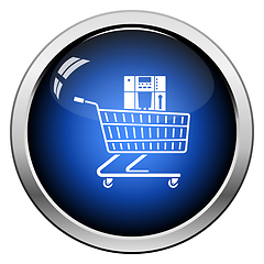 Image showing Shopping Cart With Cofee Machine Icon