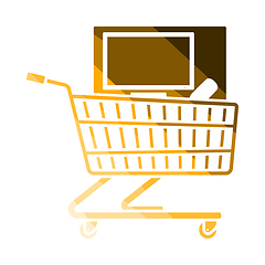 Image showing Shopping Cart With PC Icon