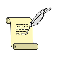 Image showing Feather And Scroll Icon