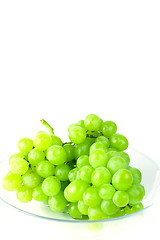 Image showing green grapes in bowl