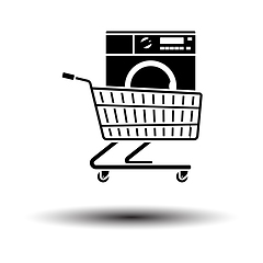 Image showing Shopping Cart With Washing Machine Icon