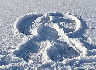 Image showing snow angel on the snowy surface