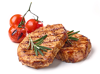 Image showing freshly grilled steaks