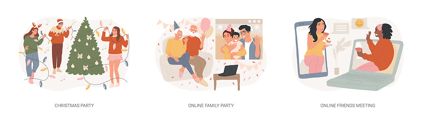 Image showing Celebration event isolated concept vector illustration set.