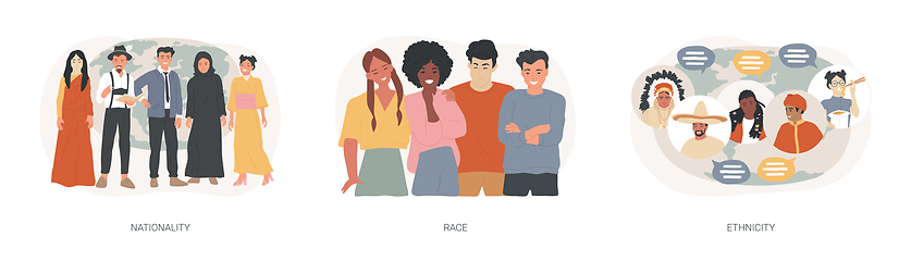 Image showing Human diversity isolated concept vector illustration set.