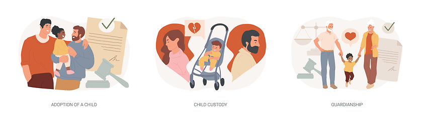 Image showing Parenting isolated concept vector illustration set.