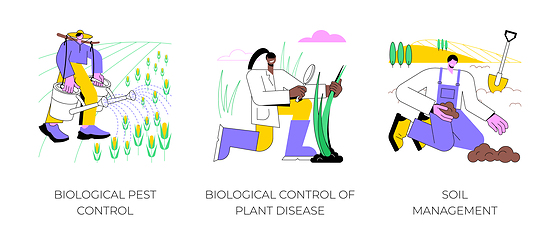 Image showing Organic farming industry isolated cartoon vector illustrations.