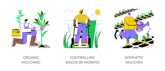 Image showing Weed management isolated cartoon vector illustrations.