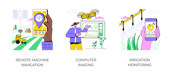 Image showing Internet Of Things in agriculture isolated cartoon vector illustrations.