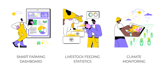 Image showing Smart farming data analysis isolated cartoon vector illustrations.