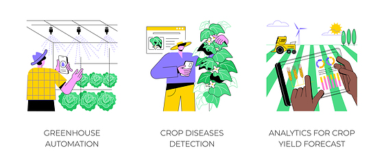 Image showing Smart technologies for modern farming isolated cartoon vector illustrations.
