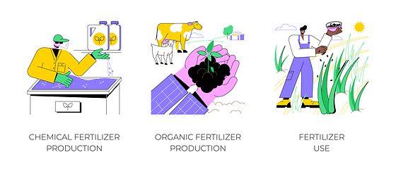 Image showing Use of fertilizers isolated cartoon vector illustrations.