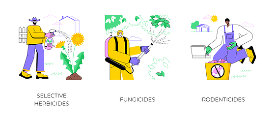 Image showing Crops treatment isolated cartoon vector illustrations.