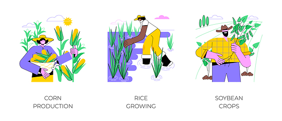 Image showing Refining agricultural products isolated cartoon vector illustrations.