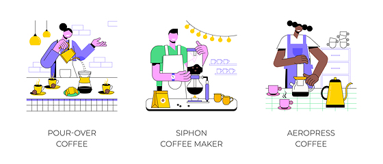 Image showing Specialty coffee isolated cartoon vector illustrations.
