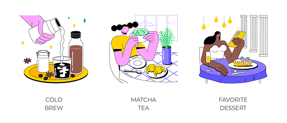 Image showing In a coffee shop isolated cartoon vector illustrations.