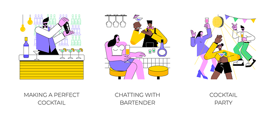 Image showing Cocktail bar isolated cartoon vector illustrations.