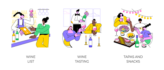 Image showing Wine bar isolated cartoon vector illustrations.