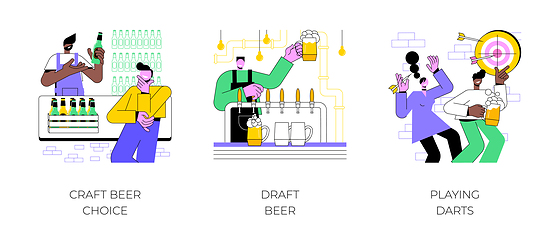 Image showing In a pub isolated cartoon vector illustrations.