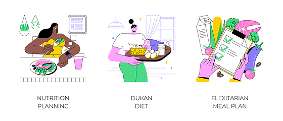 Image showing Nutrition planning isolated cartoon vector illustrations.