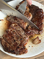 Image showing freshly grilled juicy beef steak