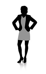 Image showing Illustration, silhouette and business with woman isolated on white background for work. Corporate, peaople art or graphic with icon of confident female employee proud of professional career or job