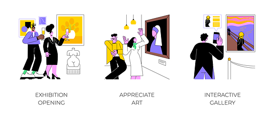 Image showing Art event isolated cartoon vector illustrations.