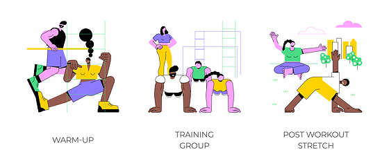 Image showing Training process isolated cartoon vector illustrations.