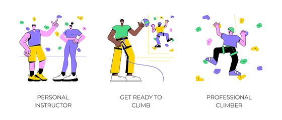 Image showing Bouldering isolated cartoon vector illustrations.