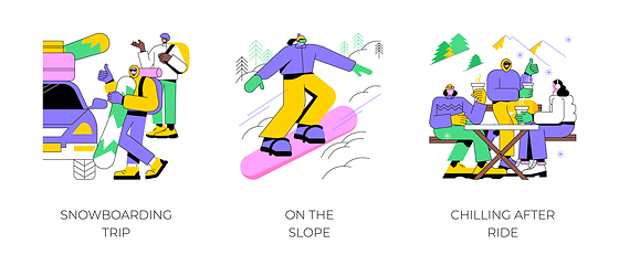 Image showing Winter sports isolated cartoon vector illustrations.