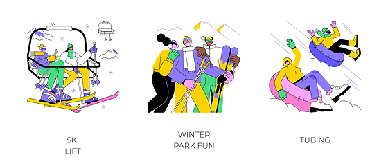 Image showing Winter park isolated cartoon vector illustrations.