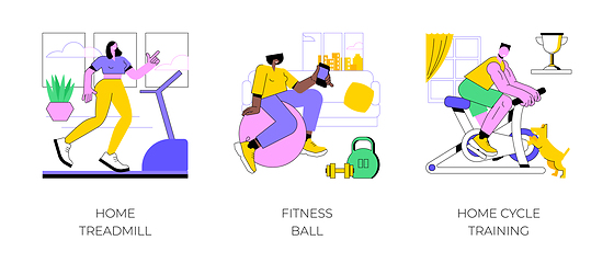 Image showing Home gym isolated cartoon vector illustrations.