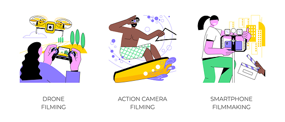 Image showing Filmmaking as a hobby isolated cartoon vector illustrations.