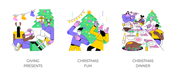Image showing Christmas time isolated cartoon vector illustrations.