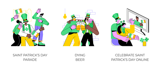 Image showing Saint Patricks Day isolated cartoon vector illustrations.