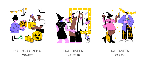 Image showing Halloween celebration isolated cartoon vector illustrations.