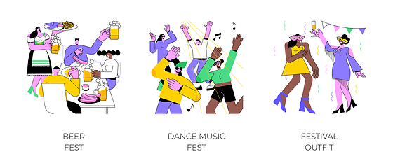 Image showing Festival trip isolated cartoon vector illustrations.