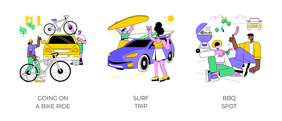 Image showing Adventure trip isolated cartoon vector illustrations.