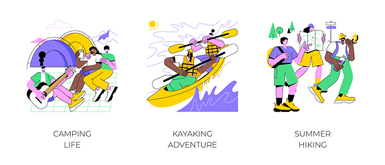 Image showing Nature adventure isolated cartoon vector illustrations.