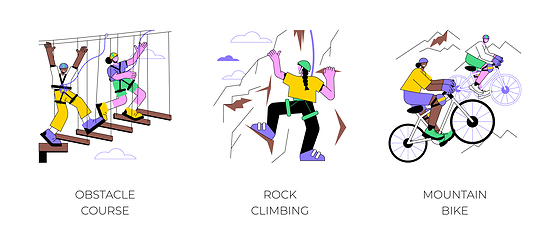 Image showing Extreme leisure activities isolated cartoon vector illustrations.