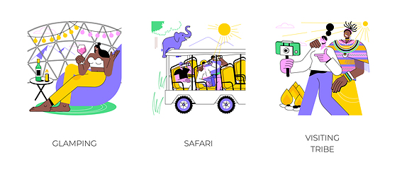 Image showing Concept tour isolated cartoon vector illustrations.