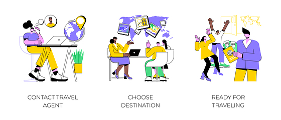 Image showing Tour agency isolated cartoon vector illustrations.