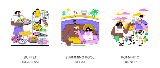 Image showing Luxury resort isolated cartoon vector illustrations.