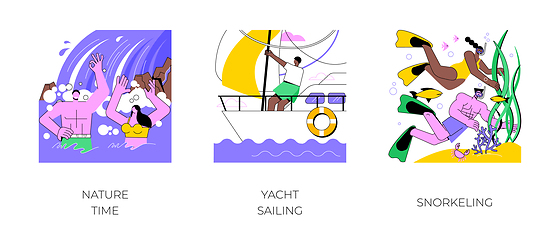 Image showing Active vacation isolated cartoon vector illustrations.
