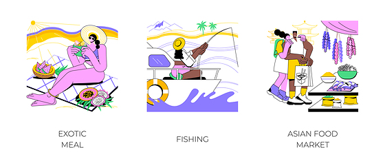 Image showing Exotic destination isolated cartoon vector illustrations.